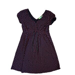French Dressing Black & Pink Polka Dot Mini Dress